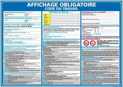 Affichage obligatoire - Code du travail